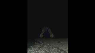 TS nasty sissy faggot slut eats strangers cum off ground