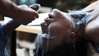 Goth Babe Fucked Hard by Horny Shemale - Futa Cumshots and Anal Fucking after growing dicks