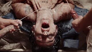 Sex Craving Shemales Fucks Brunette - Futanari Bukkake Threesome