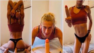 Sextoy Anal dans sont petit cul - elle adore sauter sur des bite et sucer - Lucie ta Salope Trans