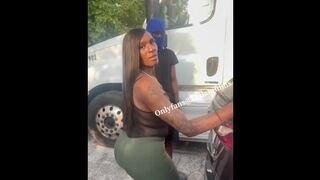 Trucker face fuck TS