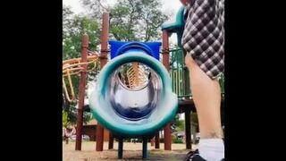 MILF plays on playground
