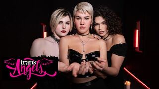 TRANS ANGELS - Alisia Rae And Ella Hollywood Unite Forces And Bounce On Dante's Cock
